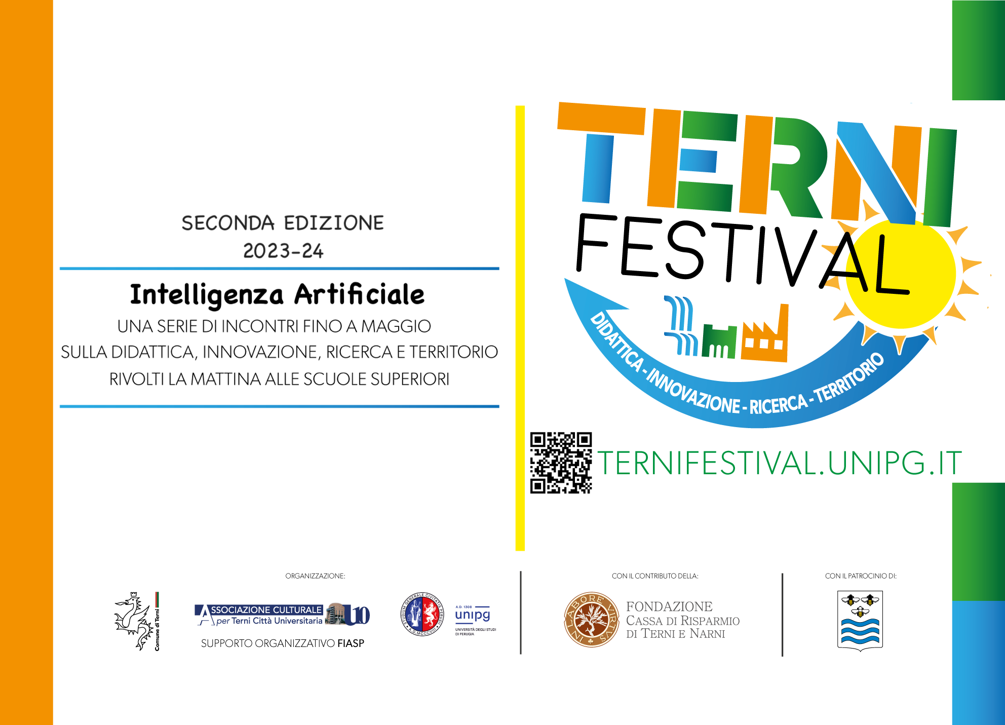 Terni Festival - Una serie di incontri fino a Maggio 2023 sulla didattica, innovazione, ricerca e territorio.